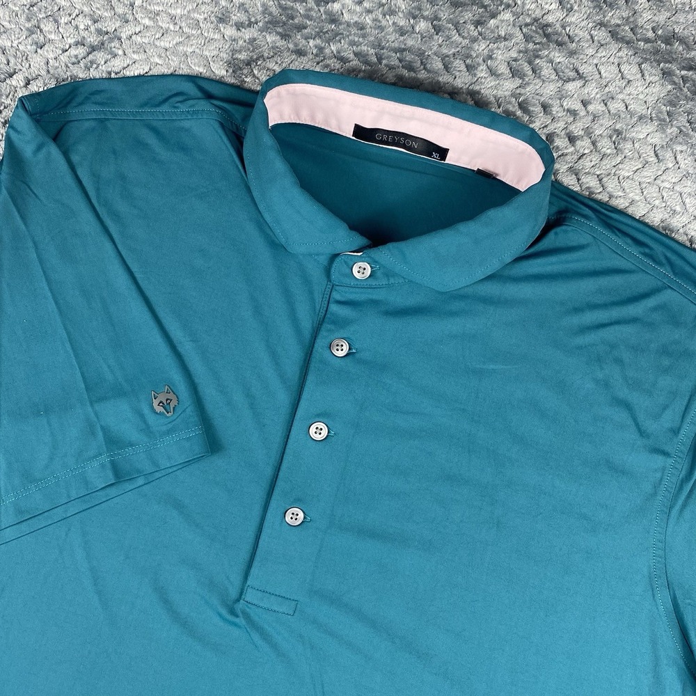 Greyson Golf Polo Shirt Short Sleeve Teal Green Men XL Logo